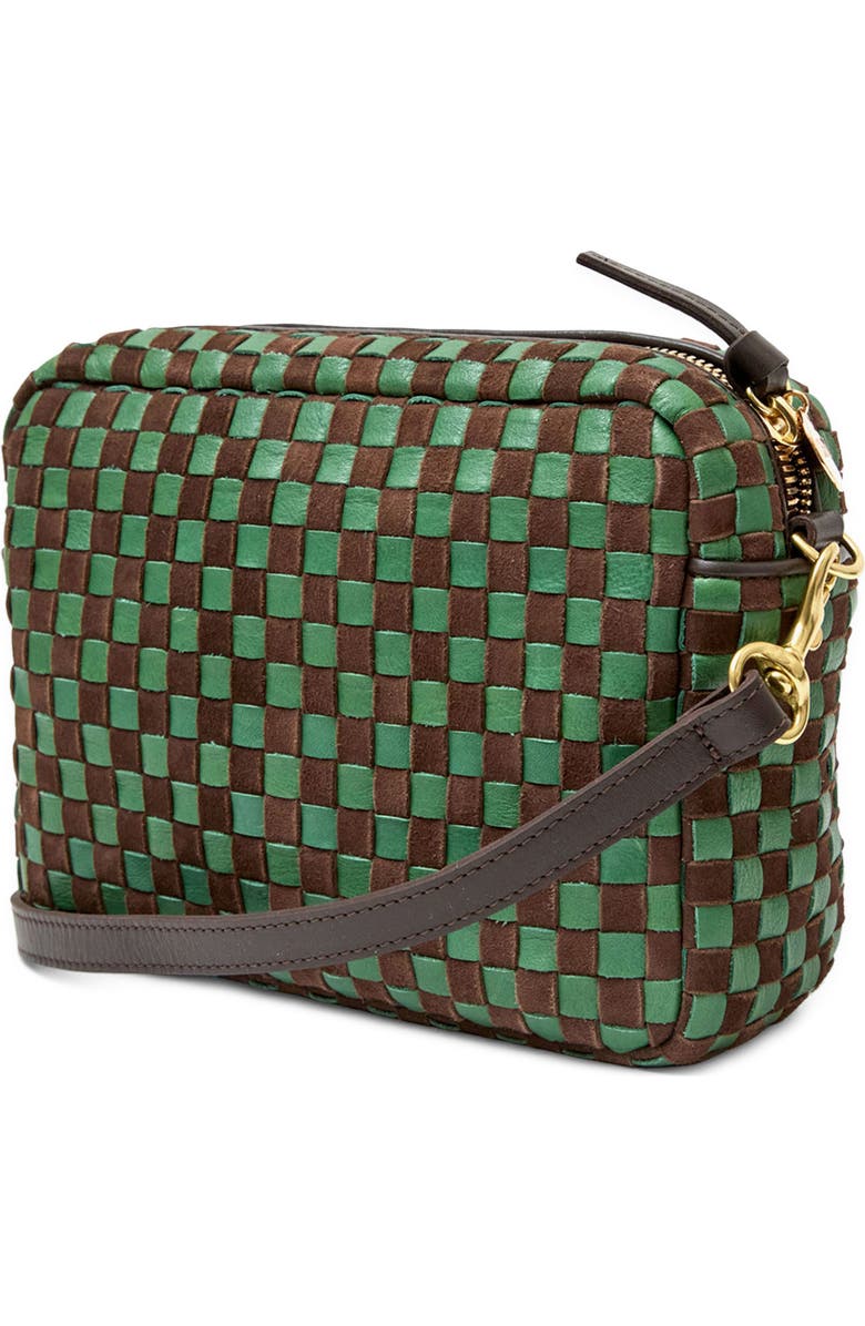 Clare V. Midi Sac Woven Leather Crossbody Bag, Alternate, color, Deep Pine Chocolate