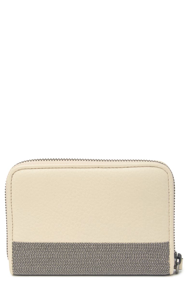 Brunello Cucinelli Bead Chain Leather Wallet, Alternate, color,