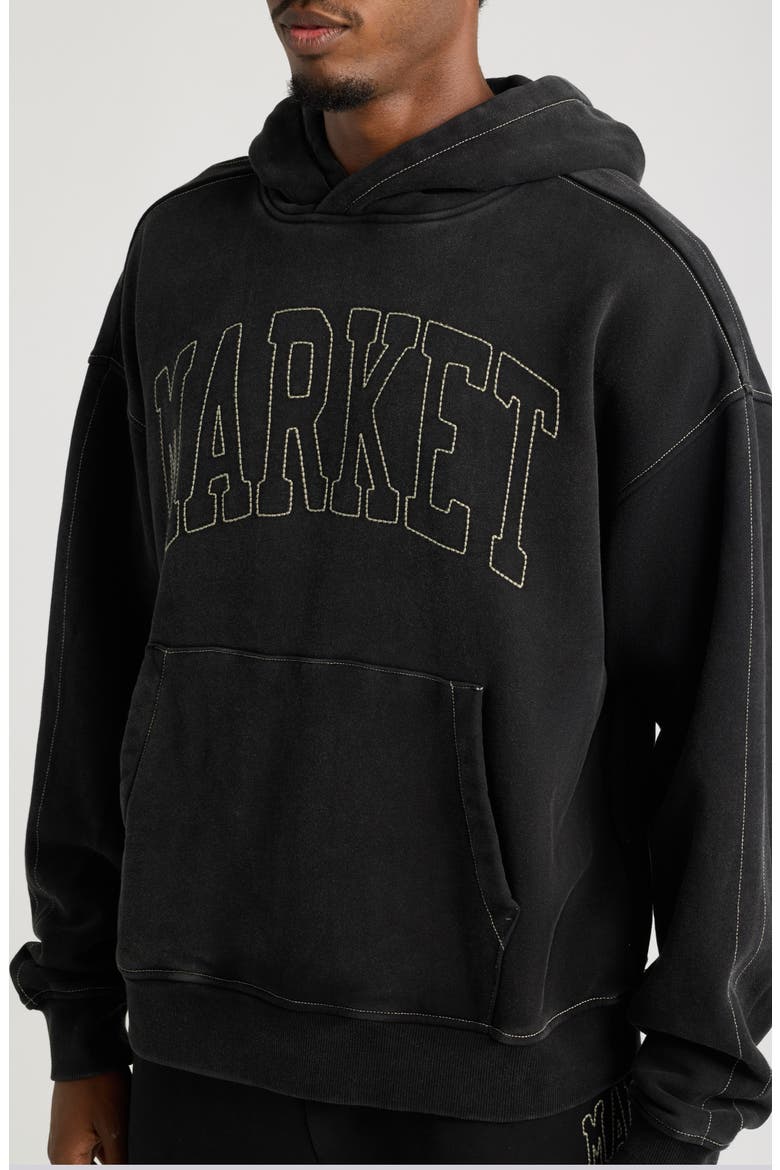 Big Stitch Hoodie, Alternate, color, BLACK