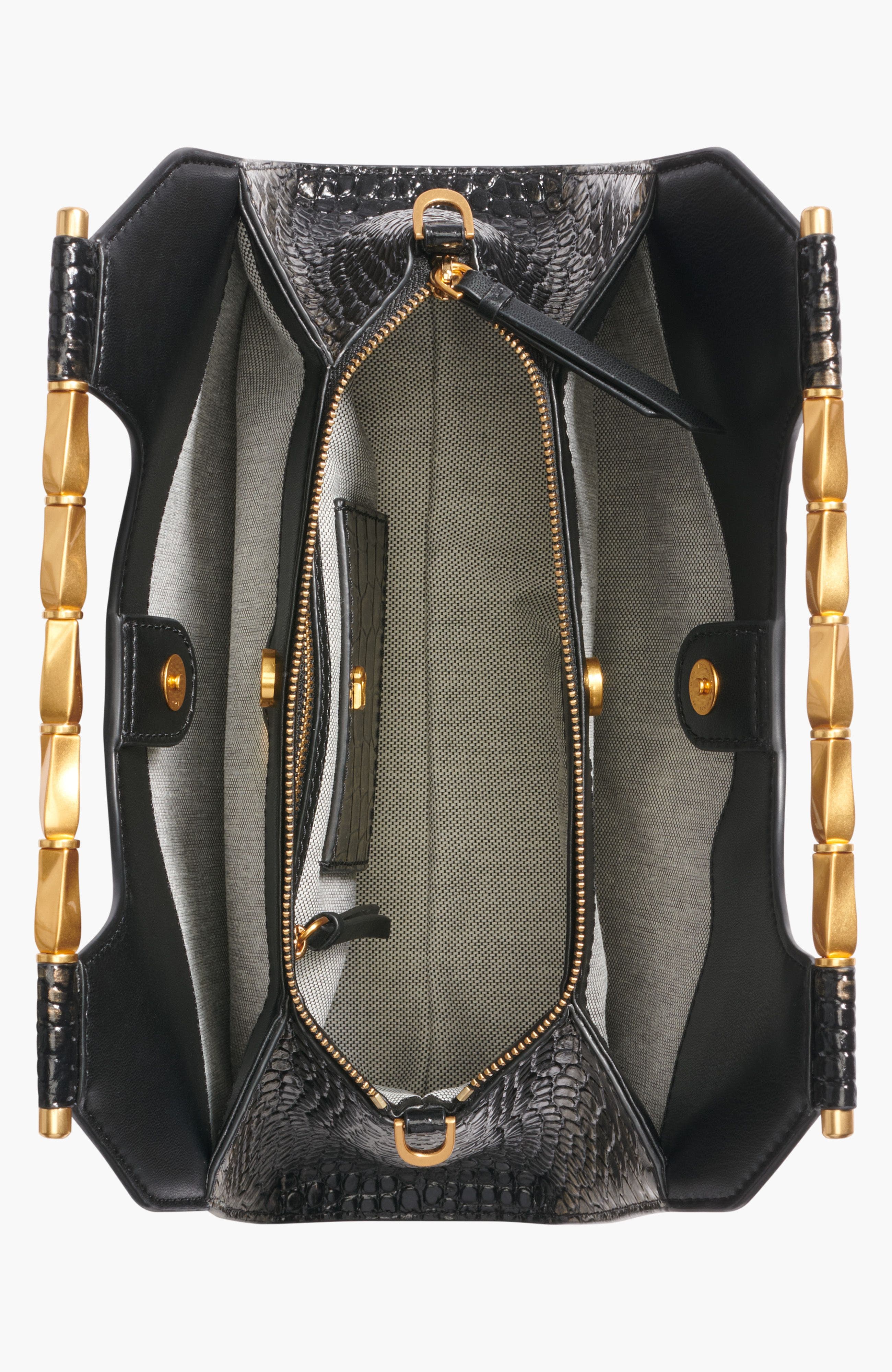 Donna Karan New York Commack Metallic Croco Clutch, Alternate, color, 