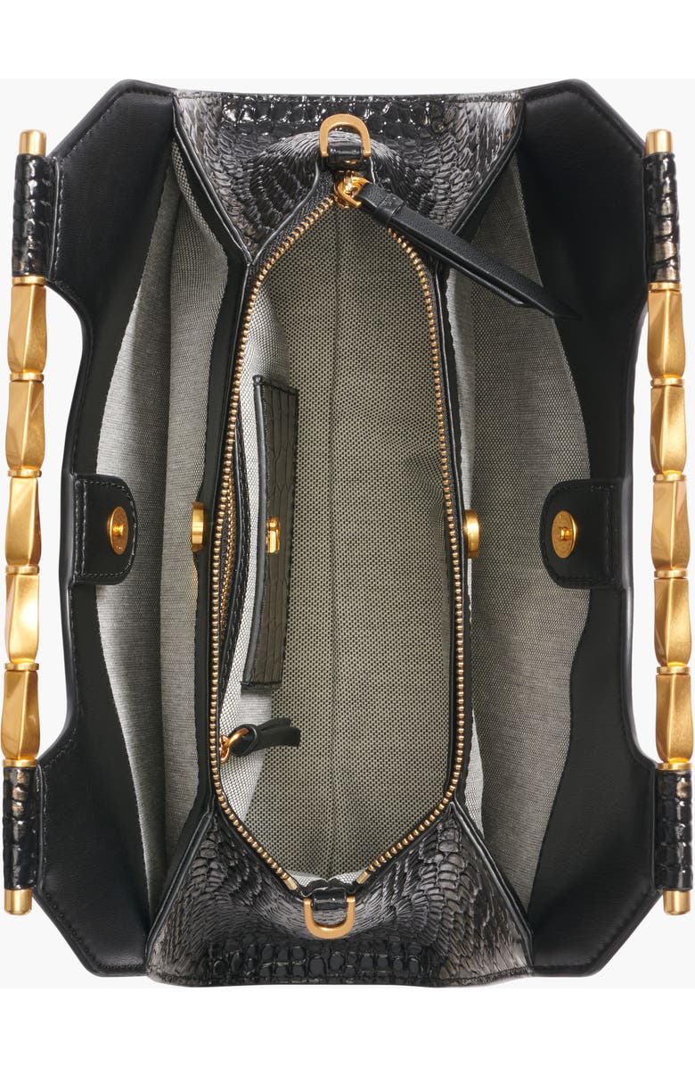 Donna Karan New York Commack Metallic Croco Clutch, Alternate, color, Black/Gold