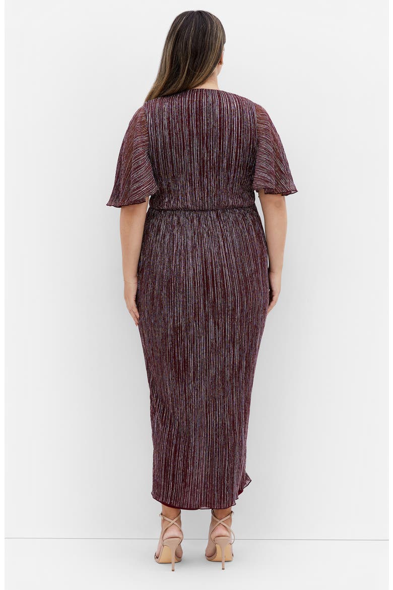 Macy Metallic Flutter Sleeve Maxi Dress, Alternate, color, PURPLE
