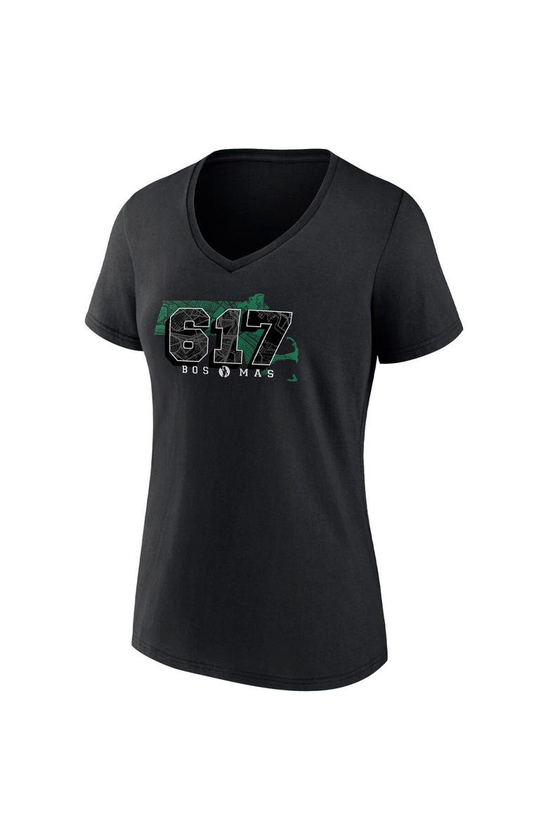 FANATICS Women's Fanatics Branded Black Boston Celtics Hometown Collection 617 V-Neck T-Shirt, Alternate, color, Black