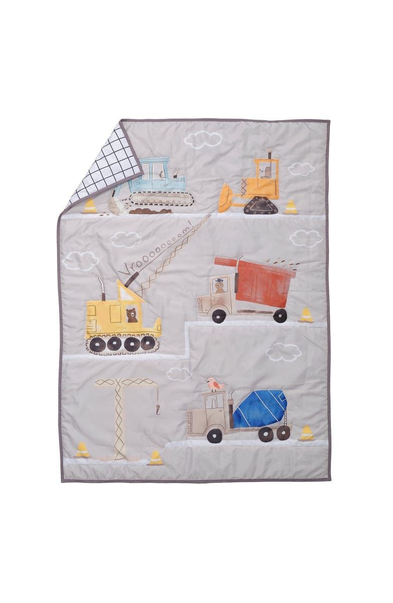 Bedtime Originals 4-Piece Construction Zone Toddler Bedding Set, Alternate, color, Gray