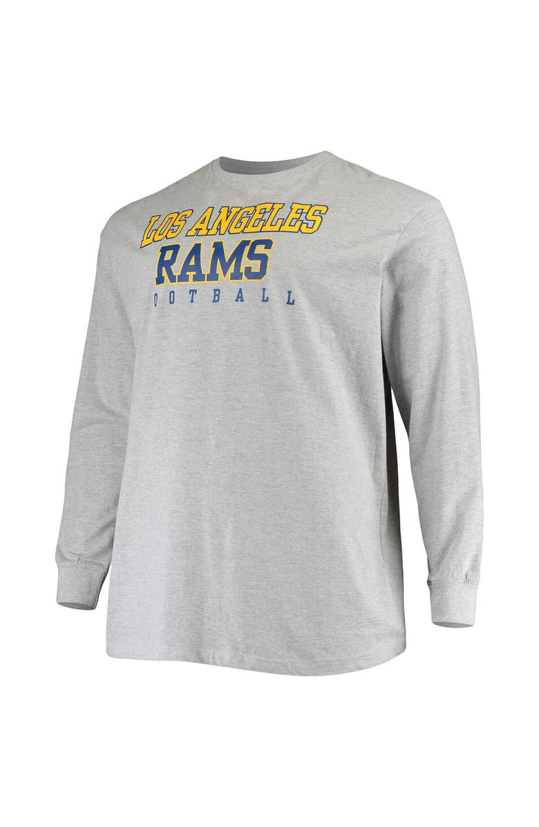 FANATICS Men's Fanatics Branded Heathered Gray Los Angeles Rams Big & Tall Practice Long Sleeve T-Shirt, Alternate, color, Heather Gray