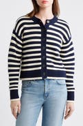 Madewell Button Front Cotton Crewneck Cardigan