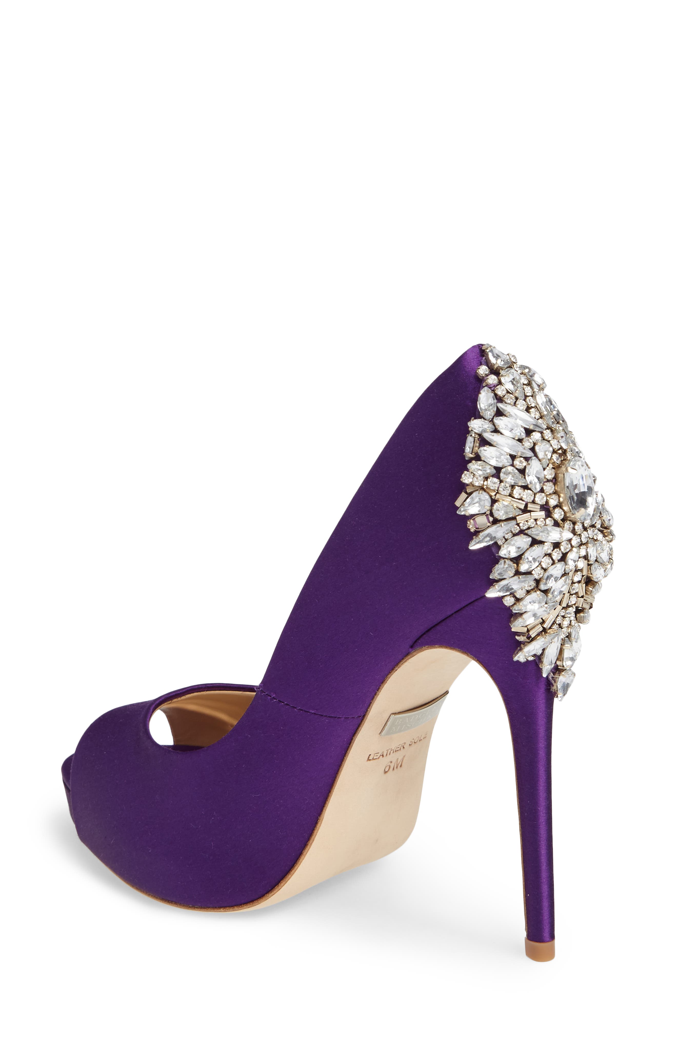 Kiara Crystal Back Open Toe Pump, Alternate, color, PURPLE SATIN