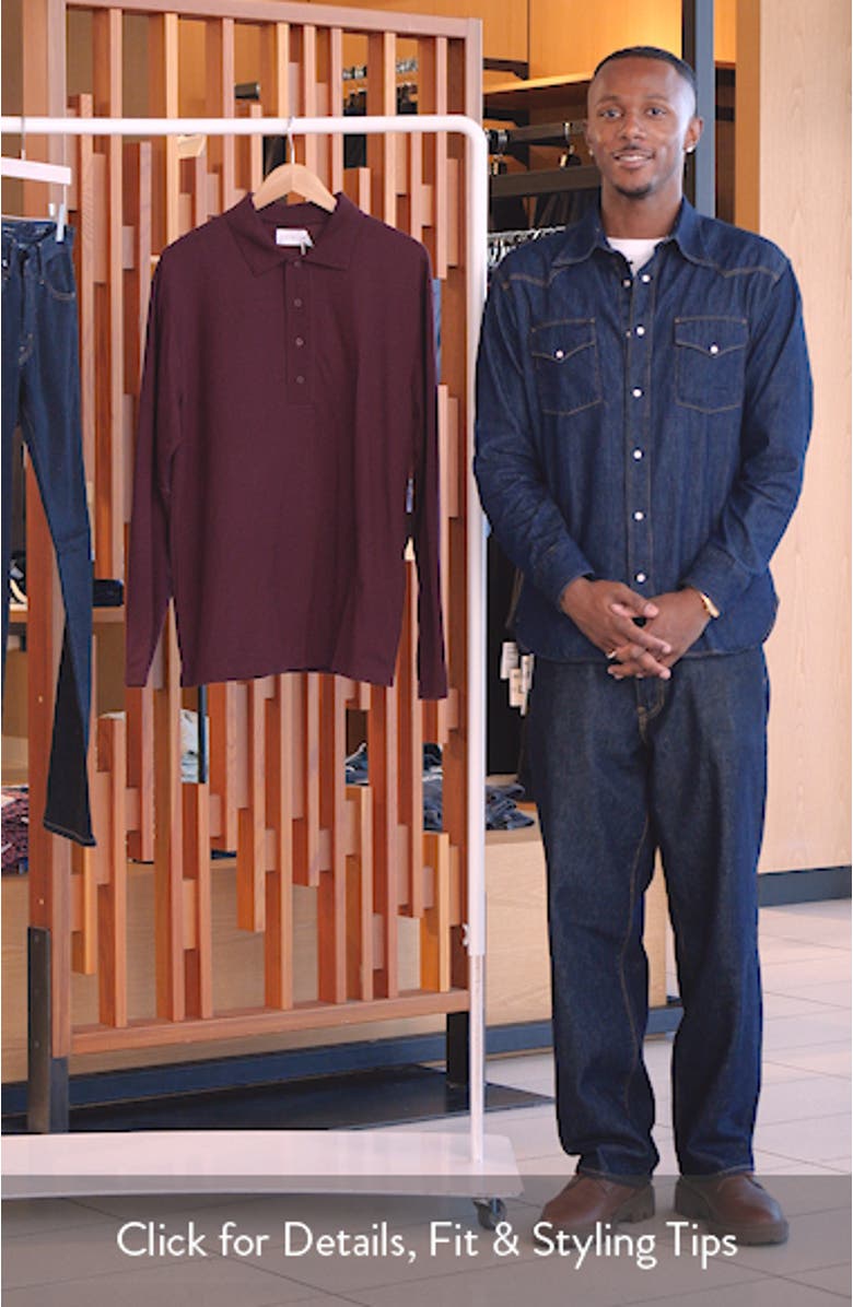 Textured Long Sleeve Polo, sales video thumbnail