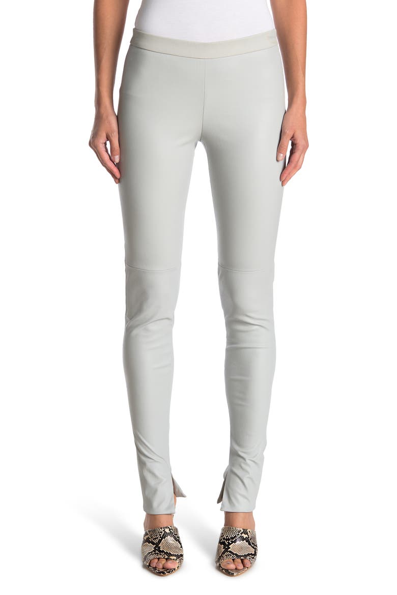 Fria Leather Pants, Main, color, 088-GRAVEL