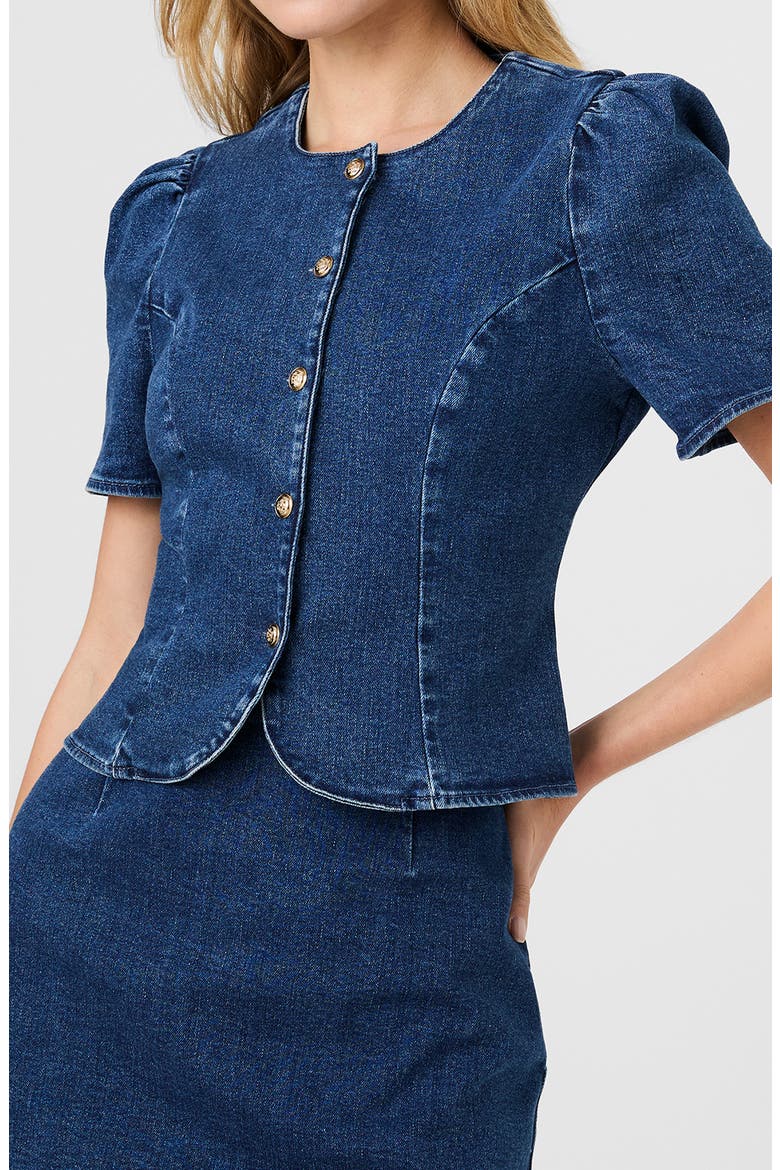 Delancey Denim Miniskirt, Alternate, color, DARK WASH INDIGO