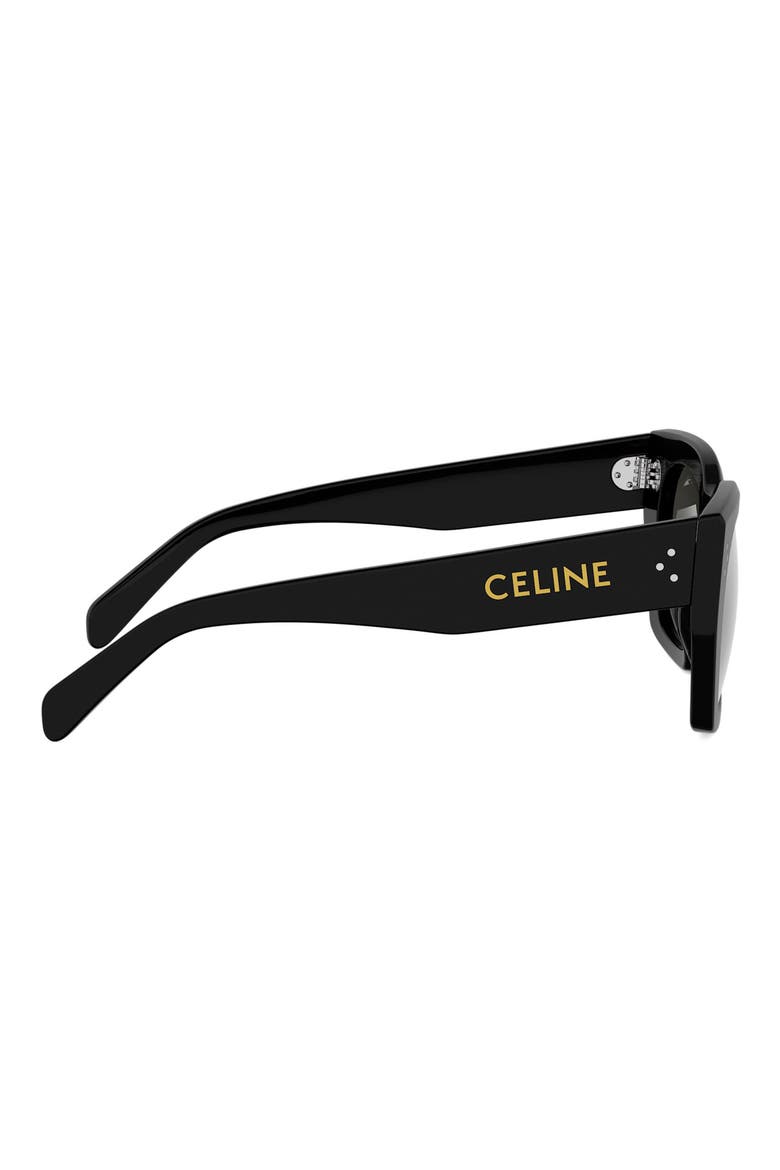 53mm Square Sunglasses, Alternate, color, SHINY BLACK / SMOKE