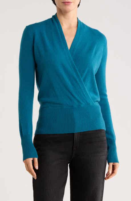 Sofia Cashmere Cashmere Faux Wrap Sweater