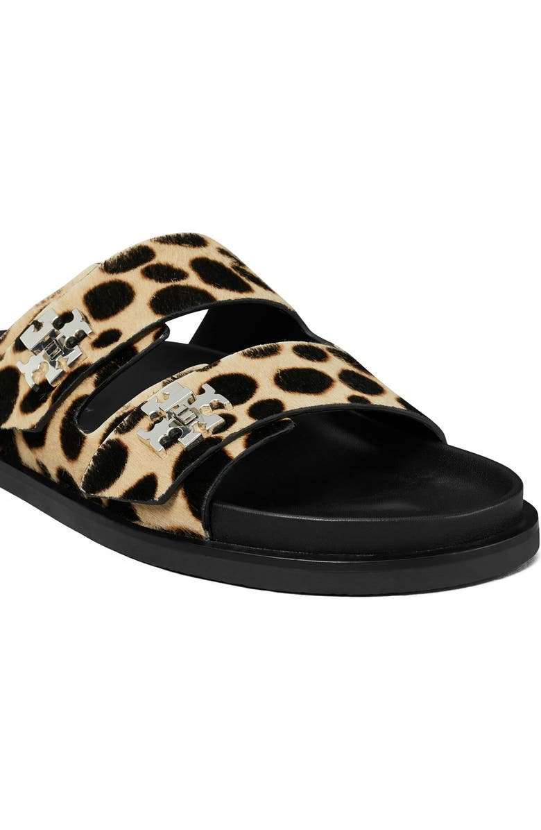 Tory Burch T-Lock Genuine Calf Hair Sport Slide Sandal, Alternate, color, Trench/ Black Print Calf Hair