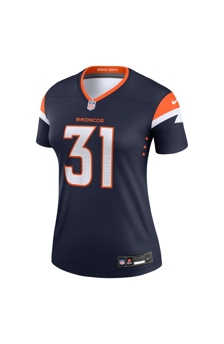 Nike Women's Nike Justin Simmons  Navy Denver Broncos Alternate Legend Player Performance Top, Alternate, color, 