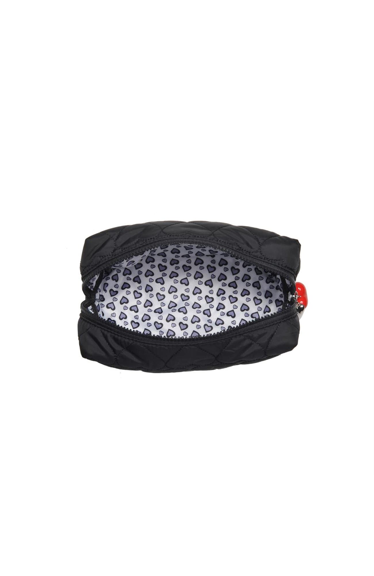 Pull My Heart Cosmetic & Travel Organizer Pouch, Alternate, color, Black
