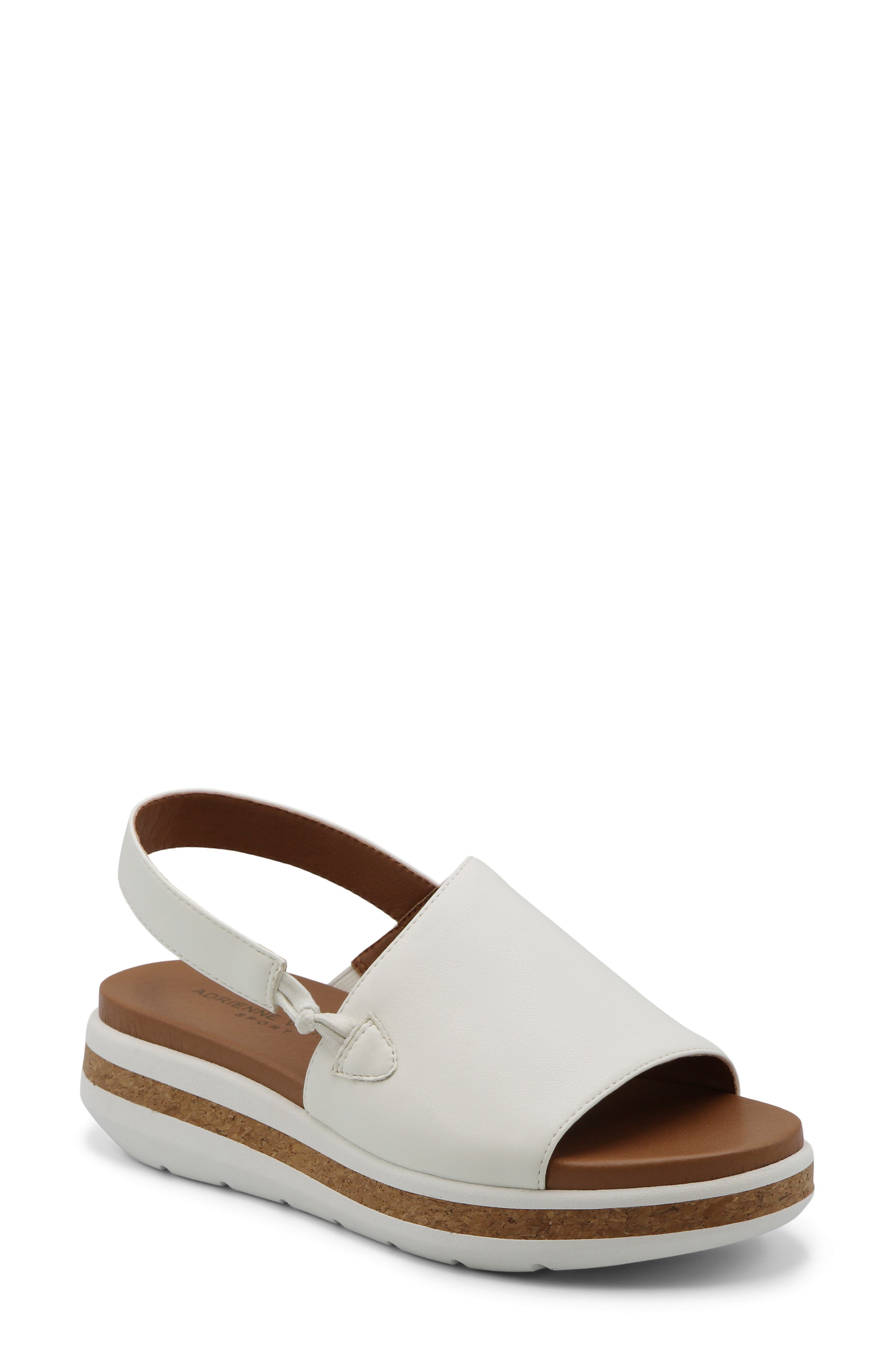 Adrienne Vittadini Primo Wedge Sandal, Main, color, White