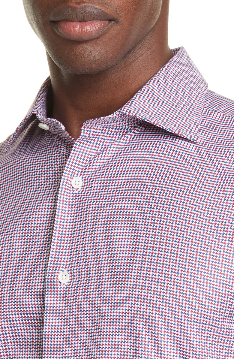Canali Regular Fit Houndstooth Dress Shirt, Alternate, color,
