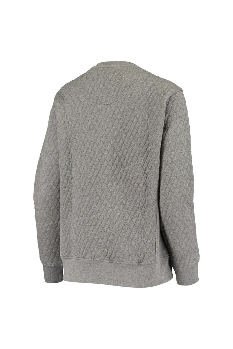 Women's Pressbox Heather Charcoal Auburn Tigers Moose Quilted Pullover Sweatshirt, Alternate, color, Heather Gray