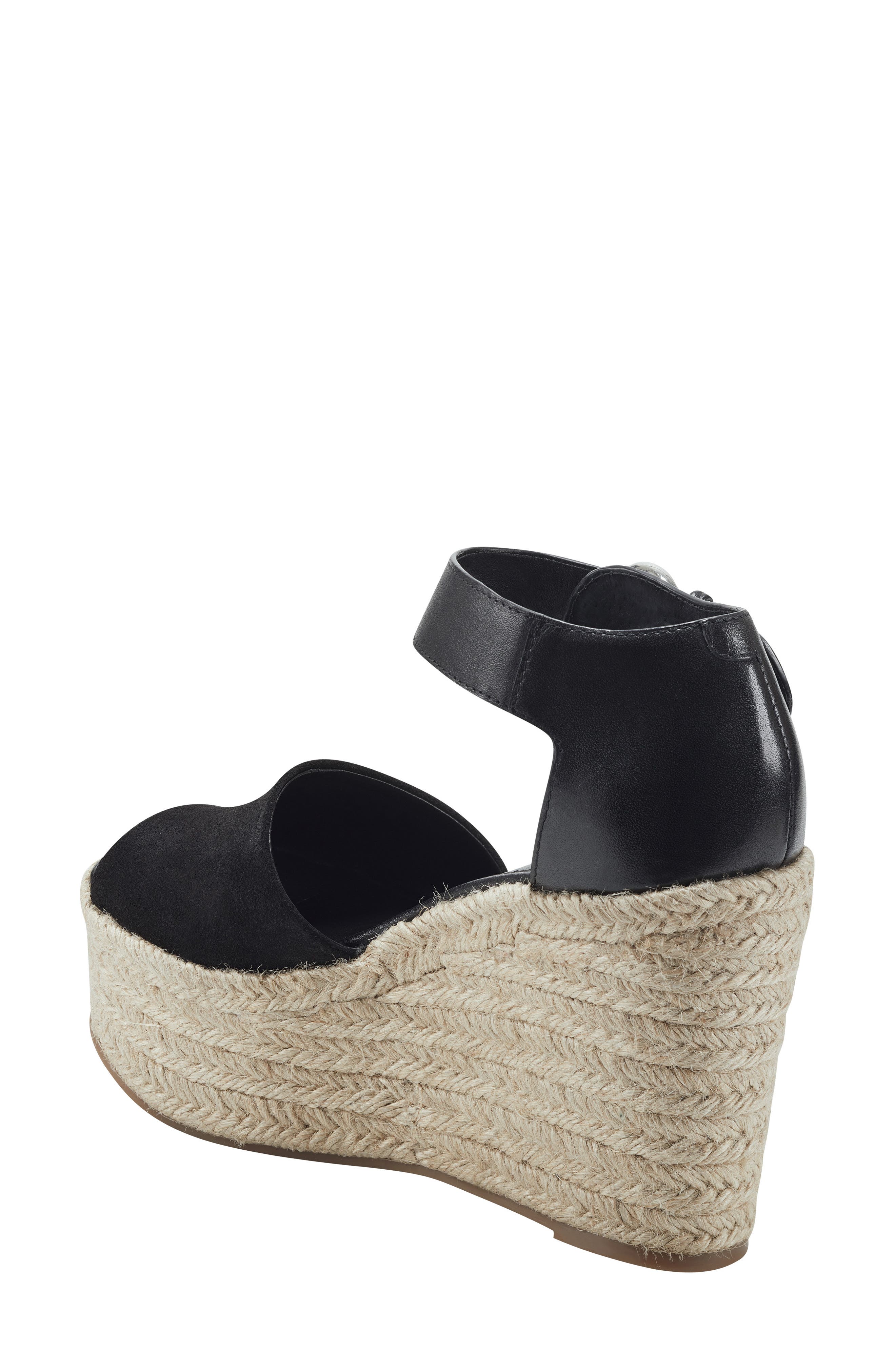 Marc Fisher LTD Alita Platform Wedge Espadrille Sandal, Alternate, color, Black 001