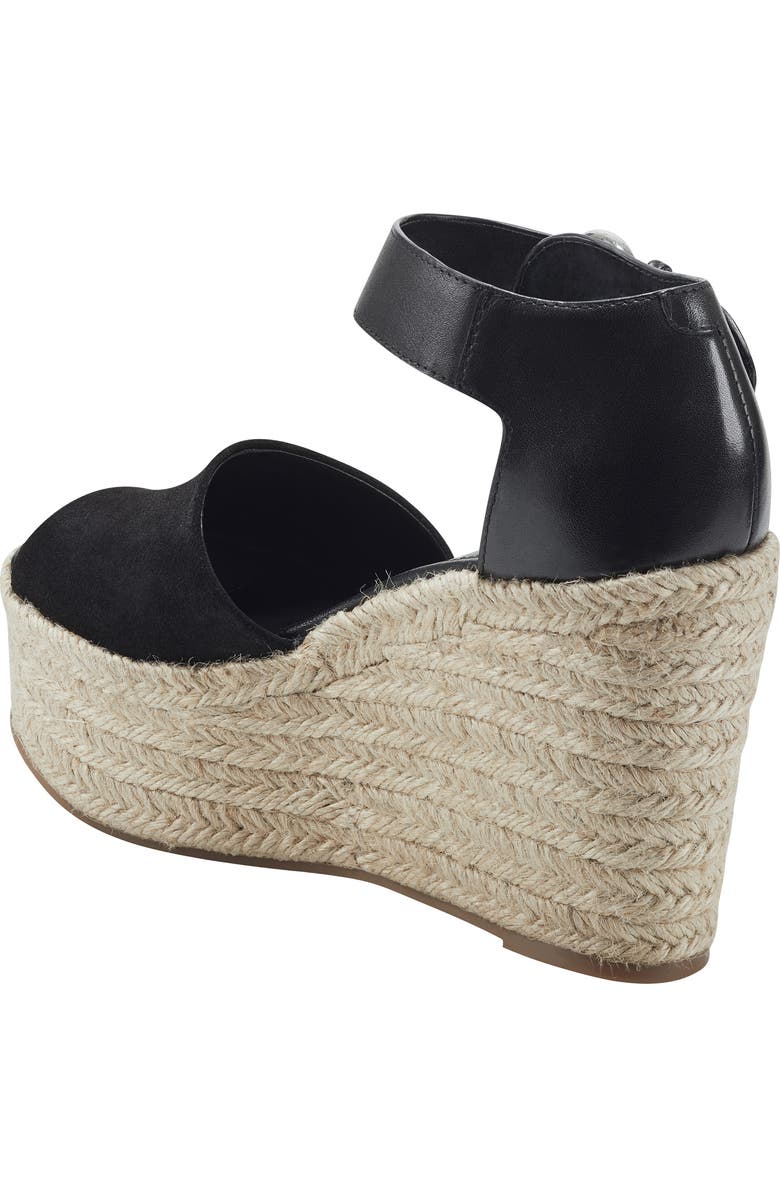 Marc Fisher LTD Alita Platform Wedge Espadrille Sandal, Alternate, color, Black 001