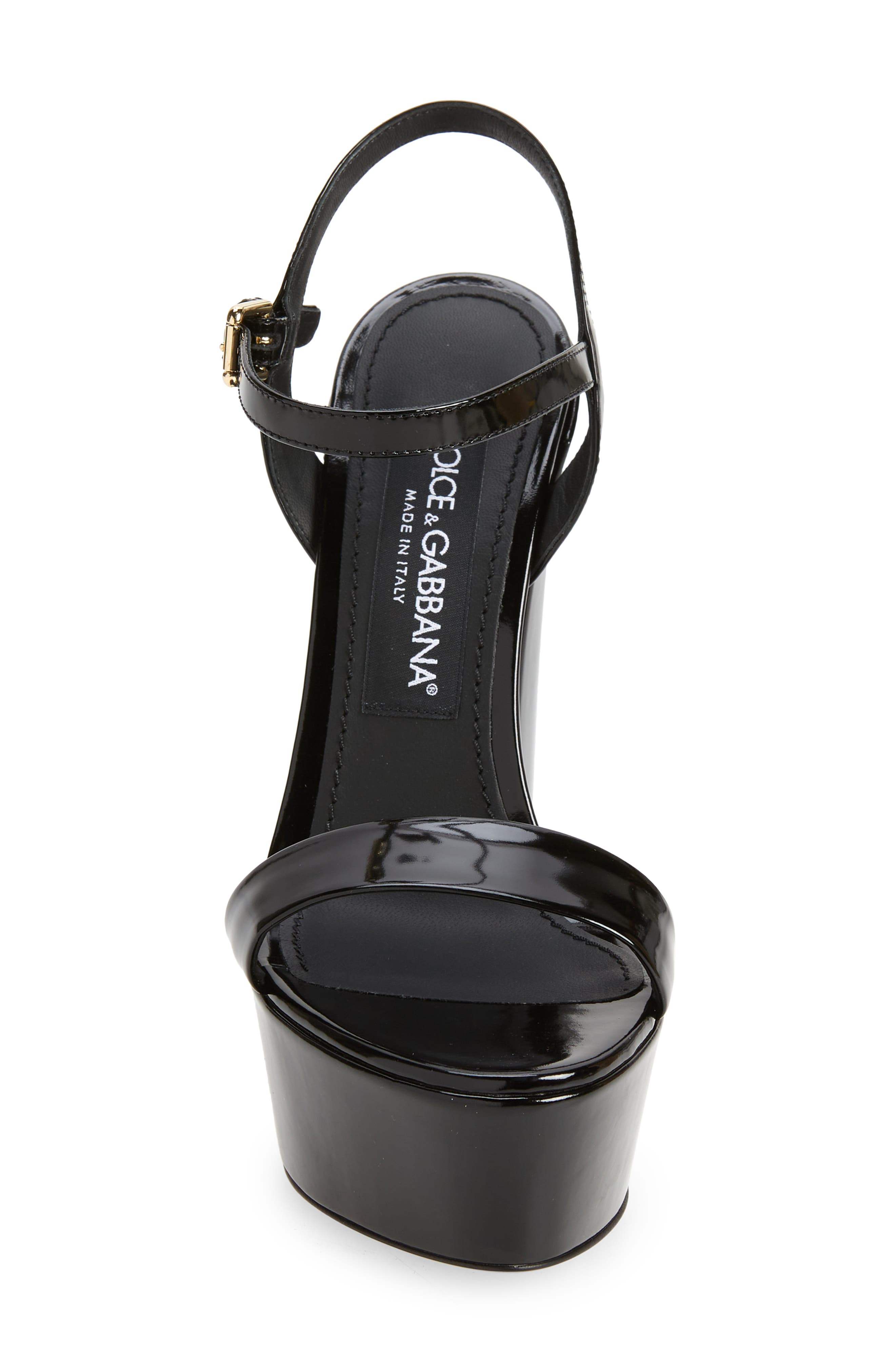 Dolce&Gabbana Keira Block Heel Platform Sandal, Alternate, color, Nero
