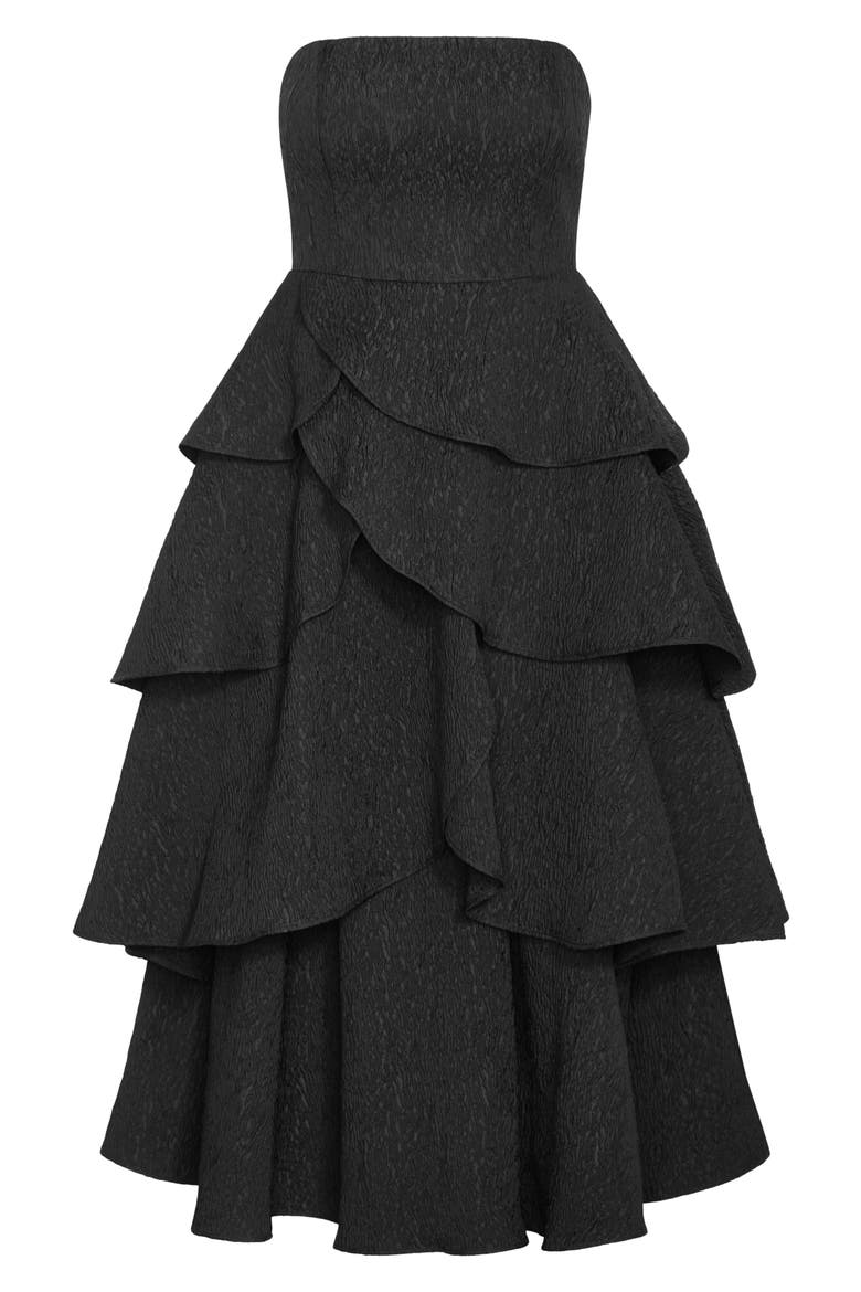 Elizabether Ruffle Sleeveless Maxi Dress, Alternate, color, BLACK