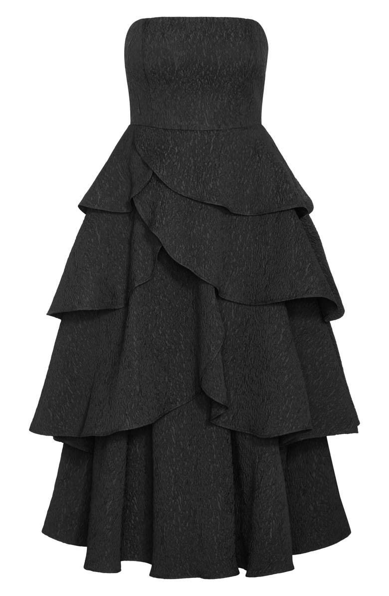 City Chic Elizabether Ruffle Sleeveless Maxi Dress, Alternate, color, Black