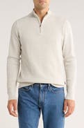 SOUL OF LONDON Textured Cotton Quarter Zip Sweater