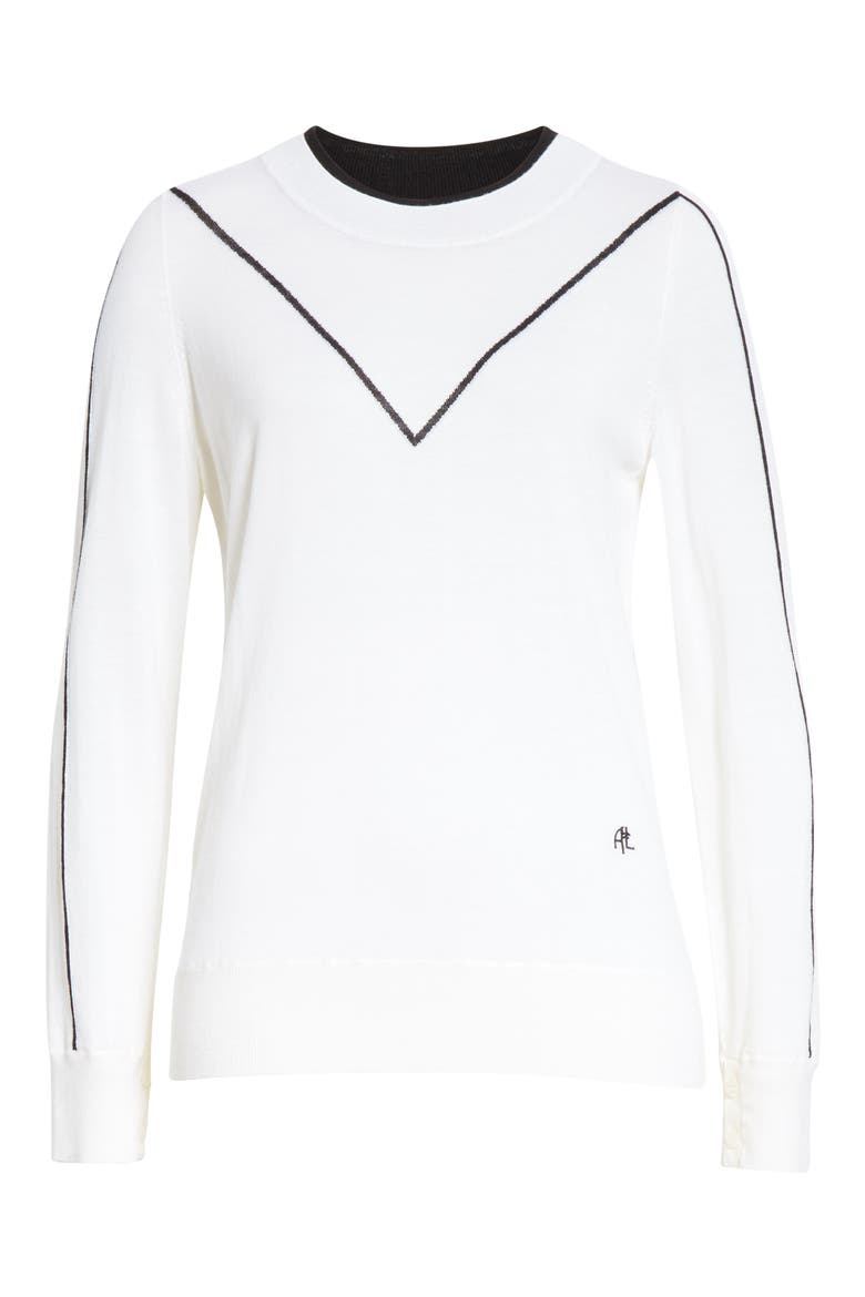 Intarsia Merino Wool Sweater, Alternate, color, IVORY/ BLACK