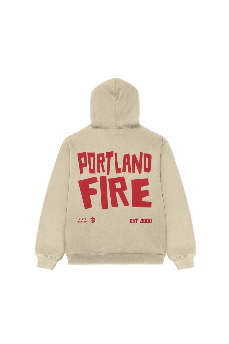 Unisex Playa Society  Oatmeal Portland Fire Established Hoodie, Alternate, color, Oatmeal