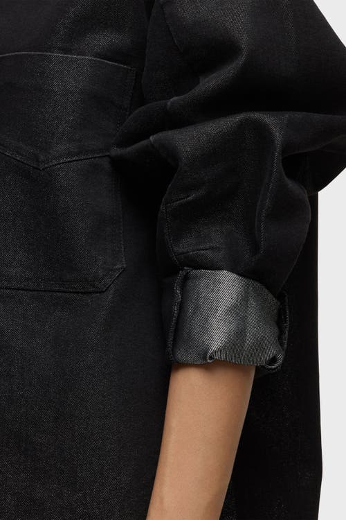 Hudson Jeans Barrel Sleeve Shacket In Black