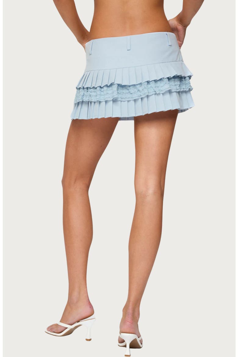 Yaz Tiered Pleated Miniskort, Alternate, color, LIGHT-BLUE