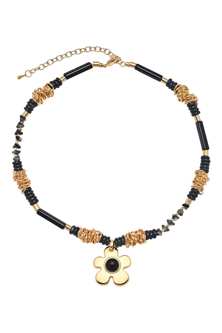 Rebecca Flower Pendant Necklace, Alternate, color, GOLD