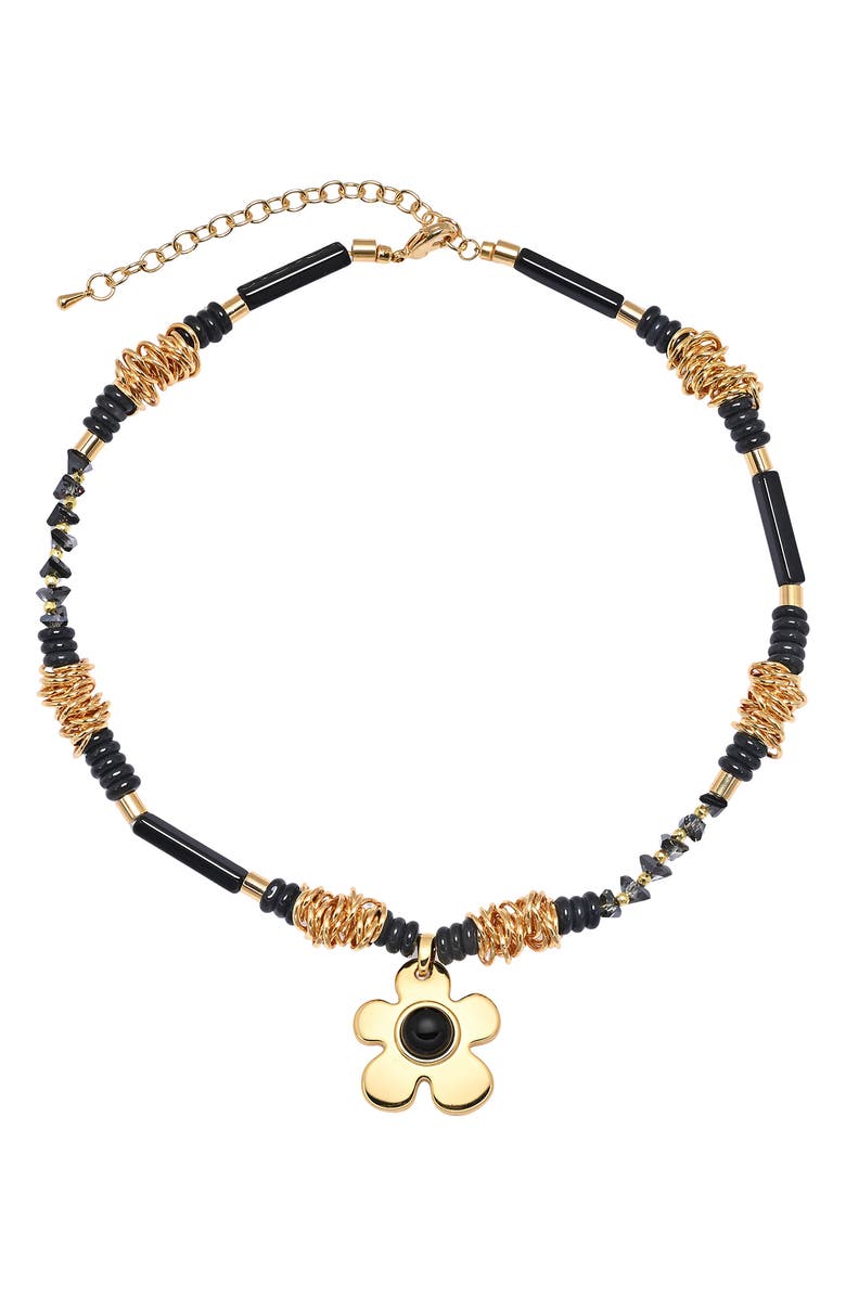 EYE CANDY LOS ANGELES Rebecca Flower Pendant Necklace, Alternate, color, Gold