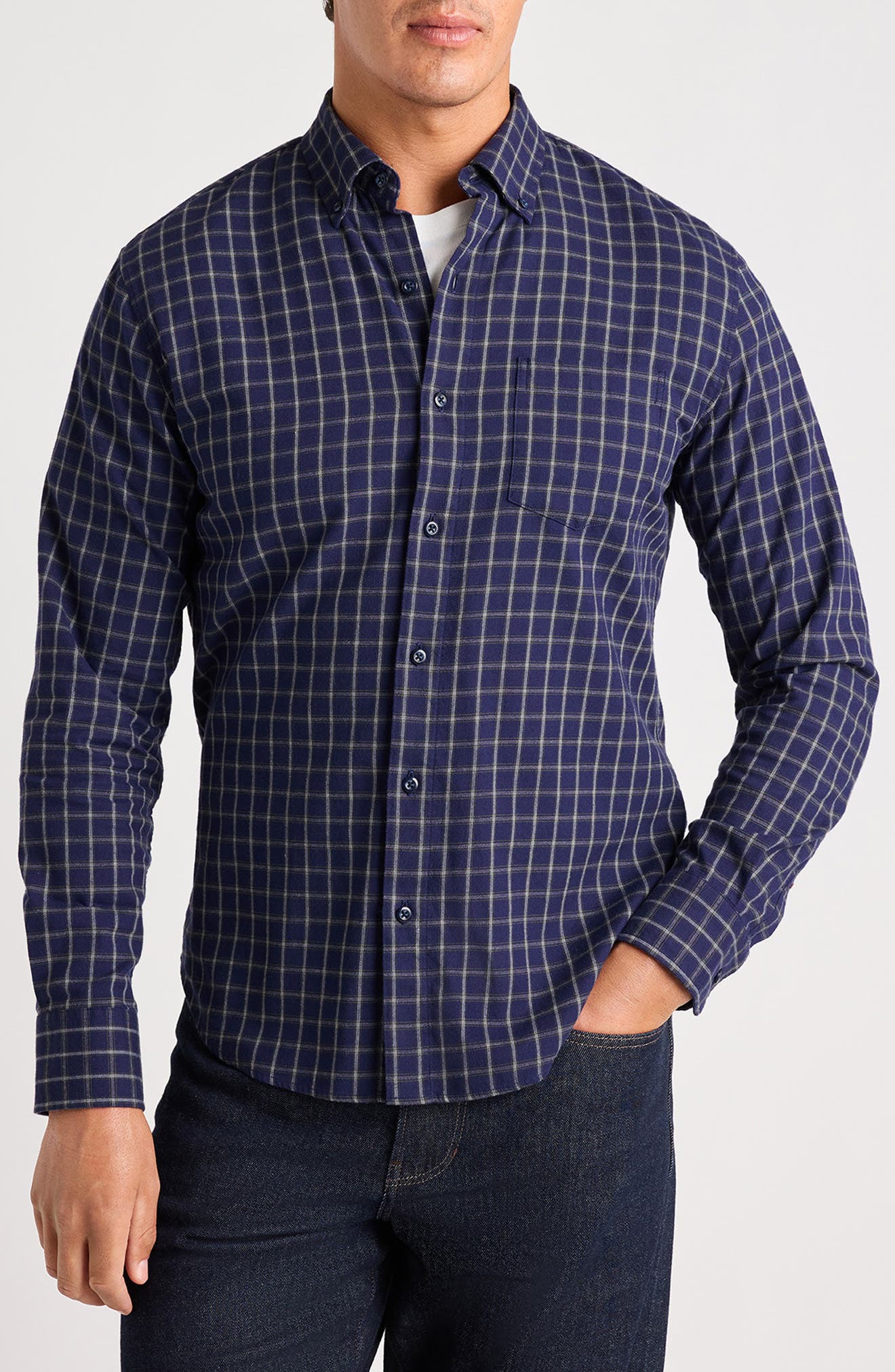selected NAVY BLUE RUFUS PLAID