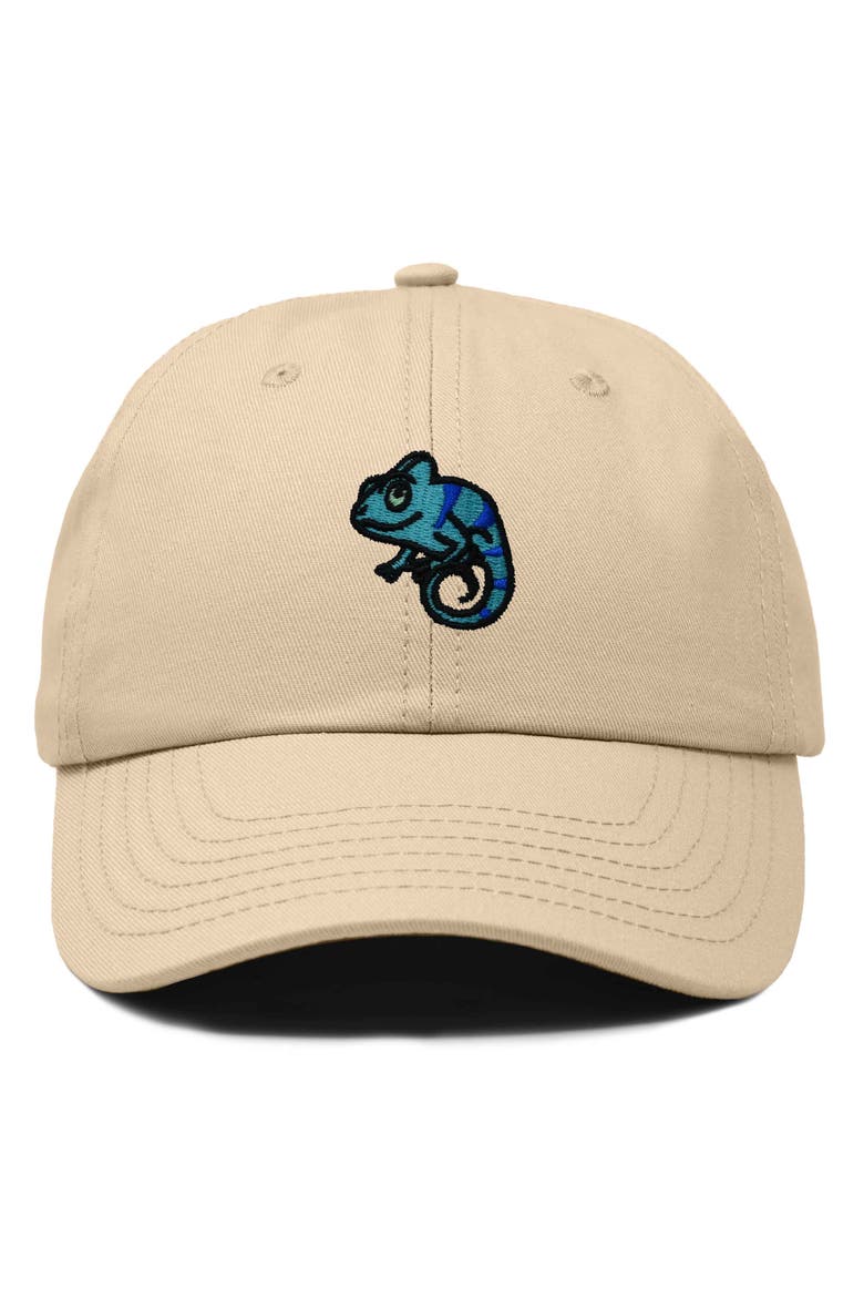Chameleon Embroidered Dad Hat, Main, color, Khaki