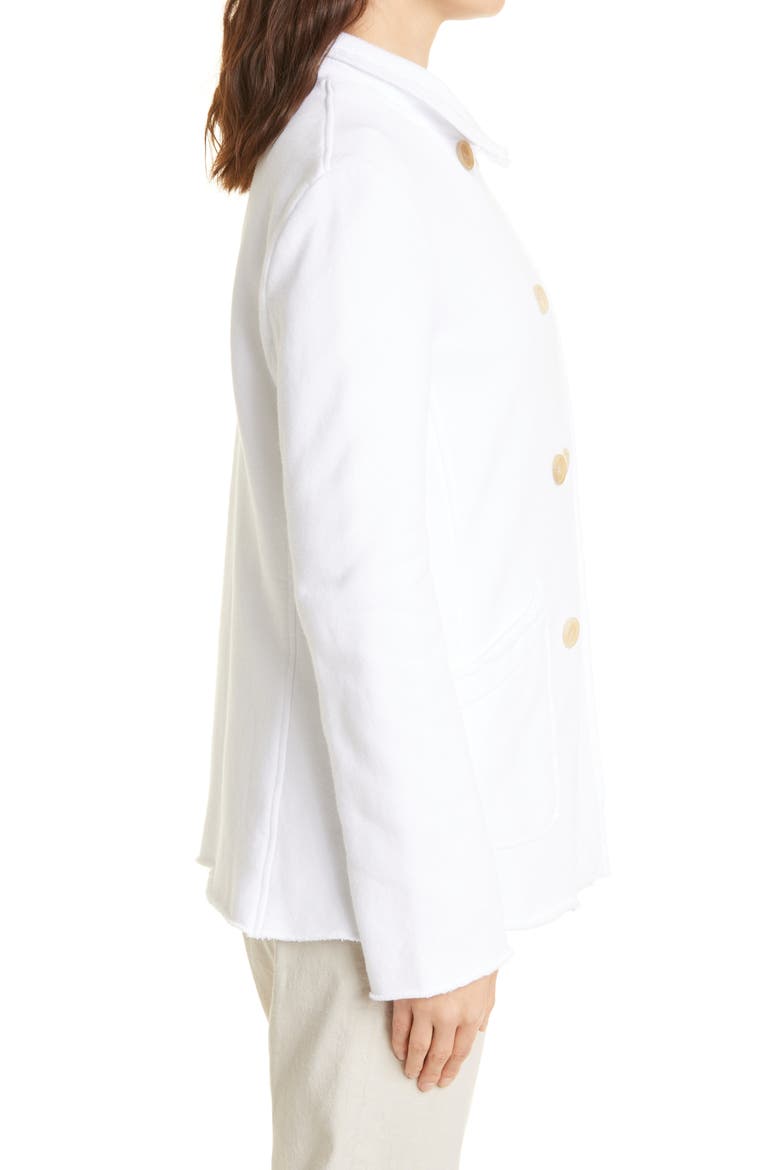 Raw Edge French Terry Peacoat, Alternate, color, WHITE