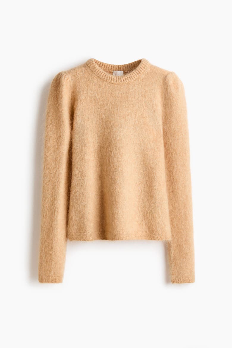Mohair-blend Jumper, Alternate, color, Beige