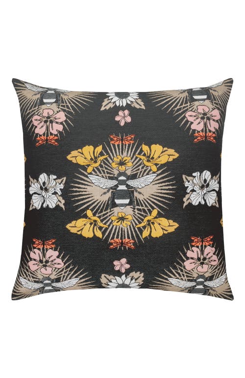 Elaine Smith Honey Bee Jacquard Chenille Accented Indoor & Outdoor Woven Accent Pillow