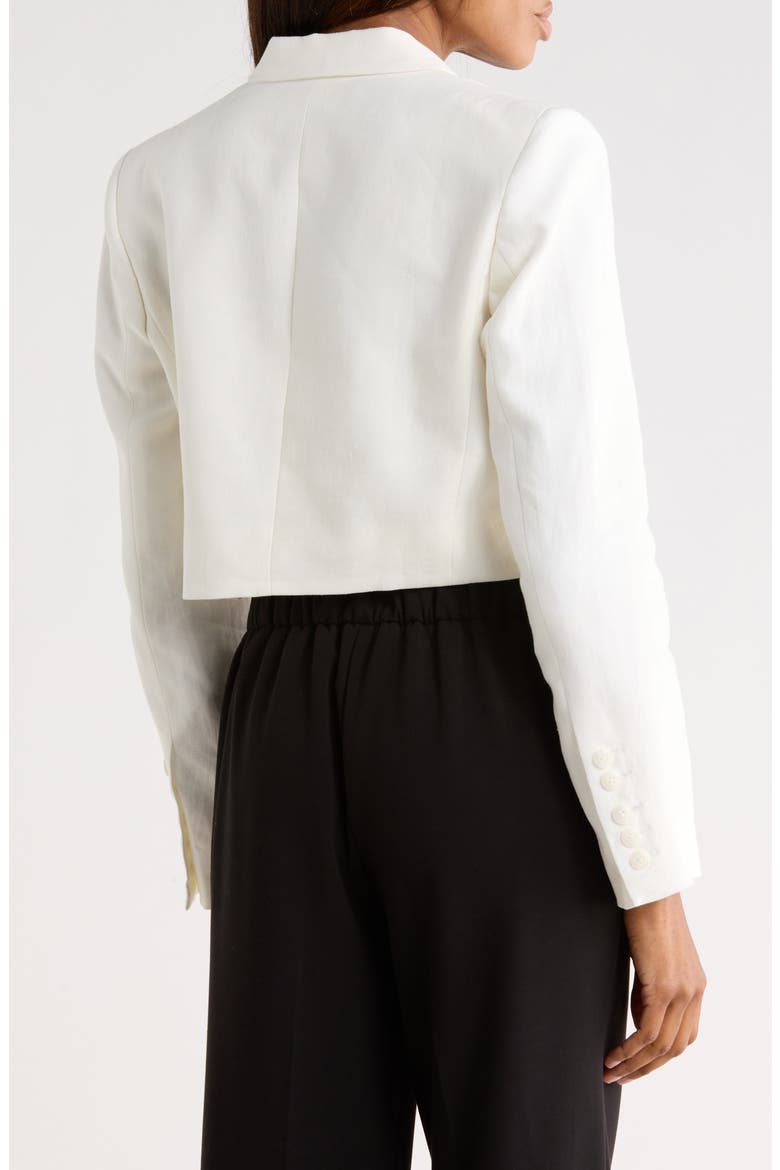 Hunter Linen Crop Blazer, Alternate, color, IVOIRE