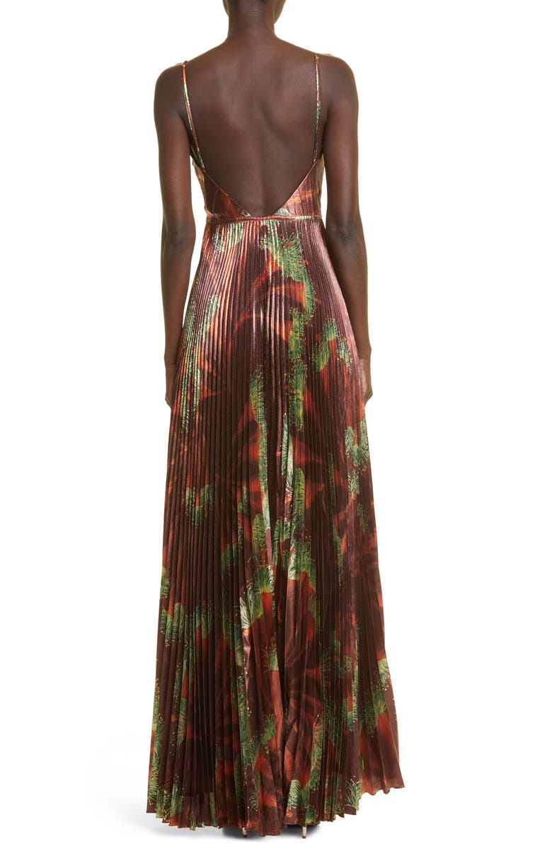 Johanna Ortiz Western Gardens Metallic Pleated Maxi Dress, Alternate, color, 