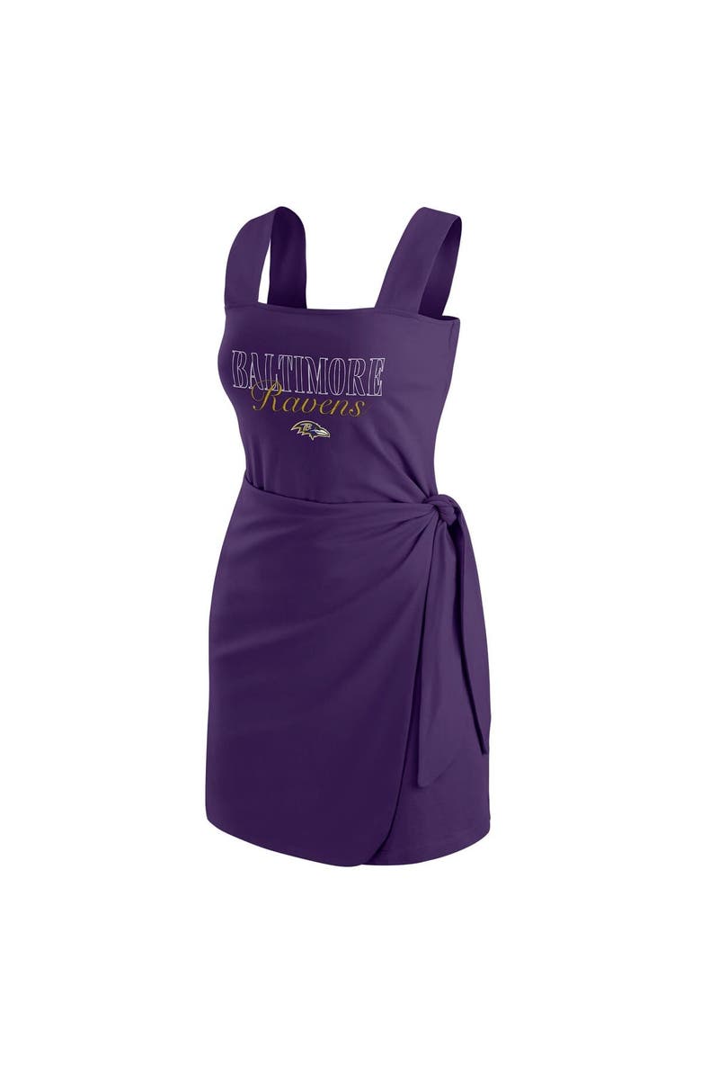 WEAR by Erin Andrews Women's WEAR by Erin Andrews Purple Baltimore Ravens Wrap Dress, Alternate, color, Purple