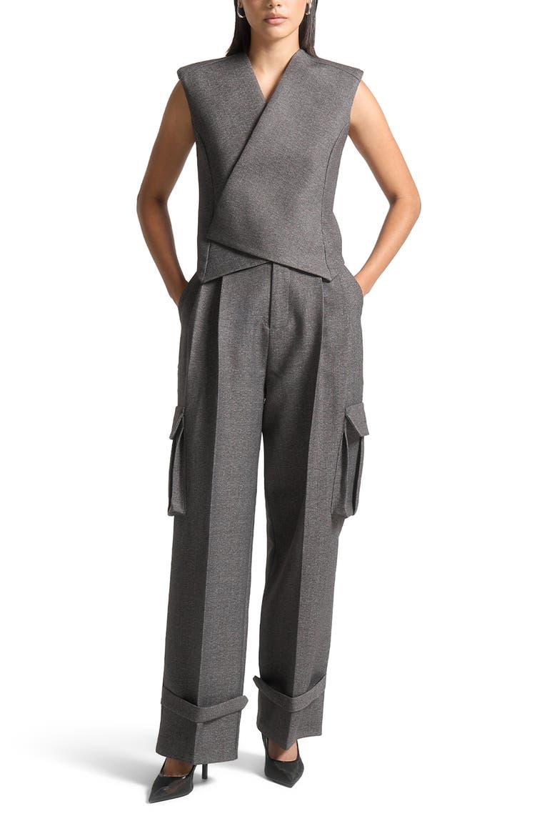 Laurence Tailored Wrap Waistcoat, Main, color, Grey Marl