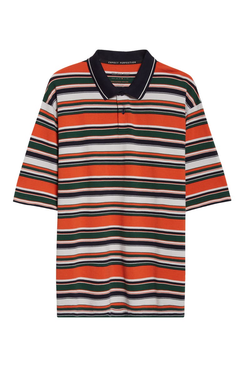 Oversize Stripe Polo, Alternate, color, GREEN/ ORANGE