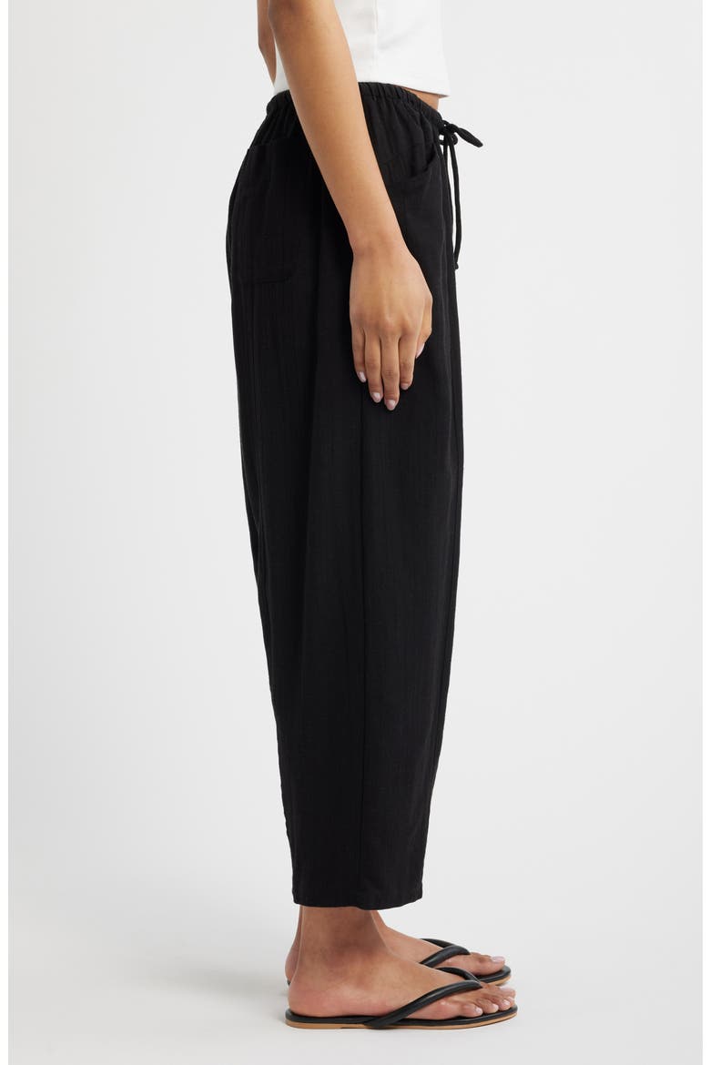 Vibe Surf Barrel Leg Drawstring Pants, Alternate, color, BLACK