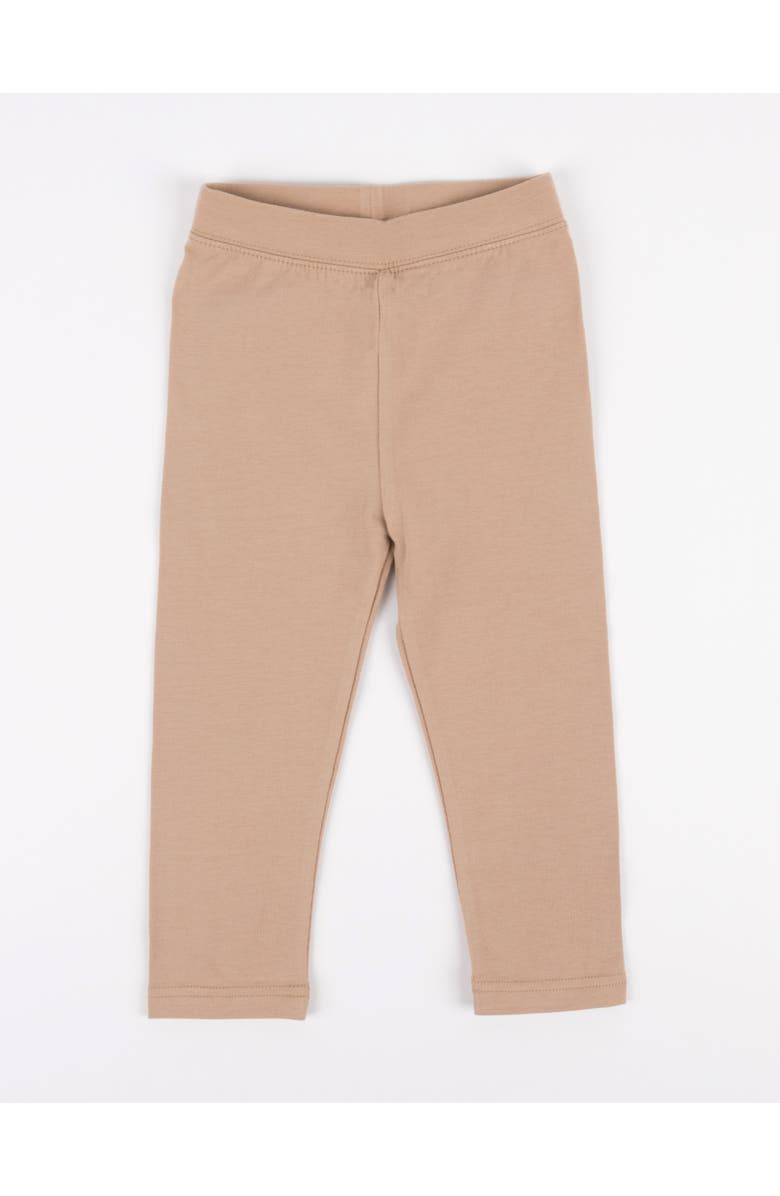 Leveret Girls Cotton Leggings, Solid Colors, Main, color, Beige