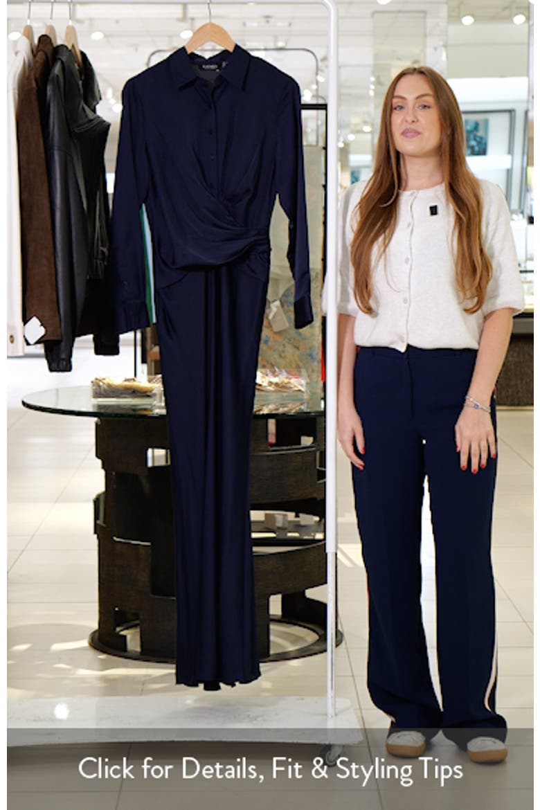 Featherweight Satin Charmeuse Shirtdress Gown video