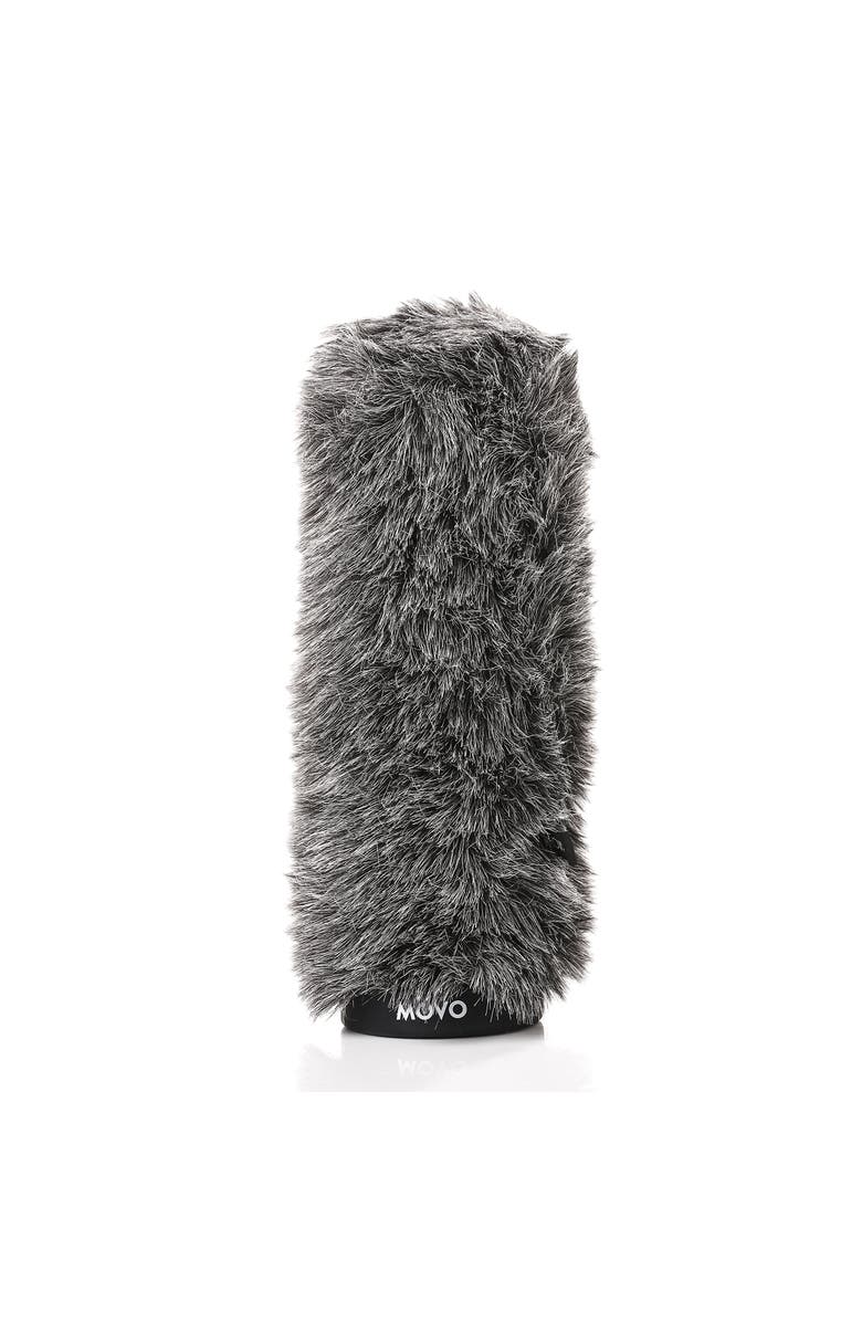 MOVO WS-G300 Furry Rigid Windscreen for Microphones 18-23mm in Diameter and up to 12.6" (32cm) Long - Dark Gray, Alternate, color, Black