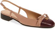 Valentino Garavani VLOGO Two-Tone Slingback Ballet Flat