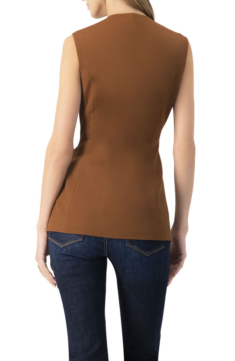 IVONNE Solid Vest with Pockets, Alternate, color, Brown